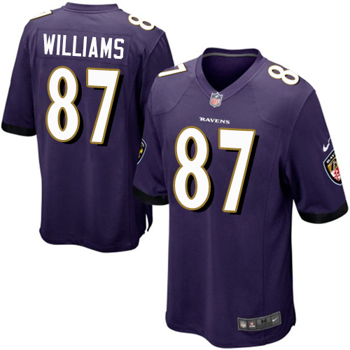 Men's Game Maxx Williams Nike Jersey Purple Home - #87 NFL Baltimore Ravens